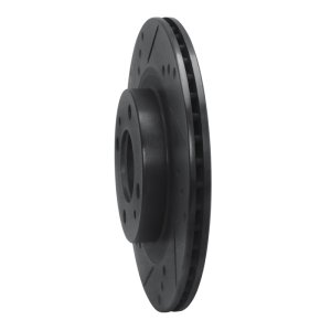 Mitsubishi I-MIEV Brake Rotor (1) - Front Left - R1 Concepts - Drilled & Slotted - Black - `12-`17